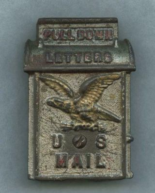 18 - 1900’s Embossed U.  S.  Eagle “u.  S.  Mail” Cast Iron Figural Mailbox Still Bank
