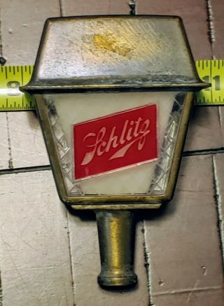 2x Vintage Schlitz beer tap handle 1964,  lucite & brass Milwaukee Wisconsin 4