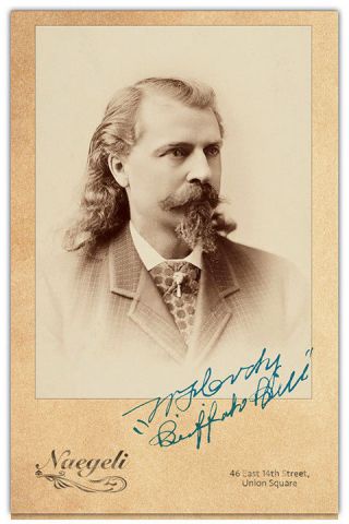 William F.  " Buffalo Bill " Cody Old West Legend Vintage Photo Cabinet Card Rp