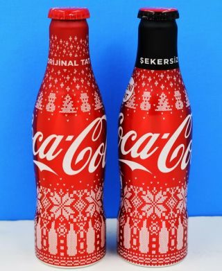 Full 2018 Winter Christmas Aluminum Coca Cola & Zero 2 Bottle Set Coke Turkey