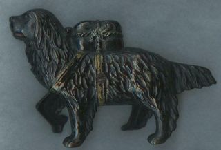 18 - 1900s Big Figural St.  Bernard/dog Cast Iron Still Bank - Embossed,  Orig Paint