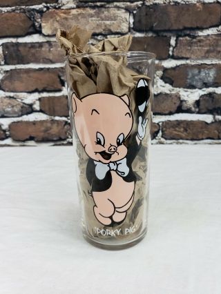 1973 Warner Bros.  Pepsi Collector Series Looney Tunes " Porky Pig " Glass