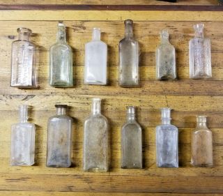 Antique Old Glass Medicine Bottles • Vintage Decor Drug Apothecary Potion Farm ☆