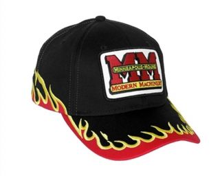 Minneapolis Moline Tractor Logo Black Flame Hat - Cap Gift Fits Most 2