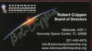 Robert Bob Crippen Nasa Astronaut Signed Business Card Authentic Autograph Auto