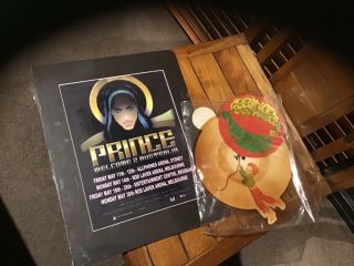 Prince rare shape picture disc 45 Paisley Park & Oz mounted concert poster 2