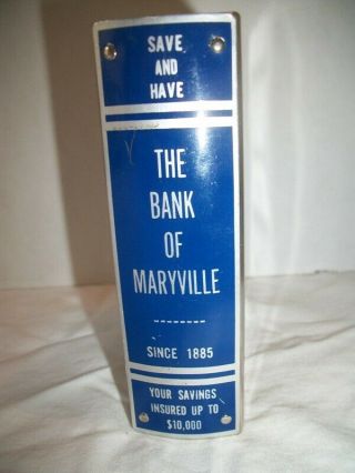 Vintage Standard Thrift Co.  Metal Still Bank,  Book Shaped,  Bank Of Maryville,  Tn