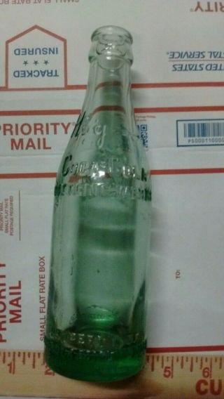 Es111 Rare Hbg Coca Cola Straight Side Aqua/green Bottle Coke