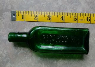 Antique Emerald Green Gargling Oil Bottle Lockport Ny
