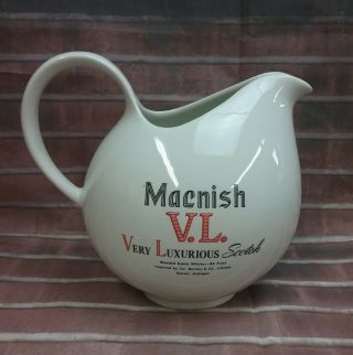 Vintage Macnish V.  L.  Scotch Ceramic Water Pitcher Very Light/luxurious Scotch