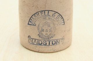 Vintage C1890s Maskell & Son Maidstone Kent Impressed Ginger Beer Bottle