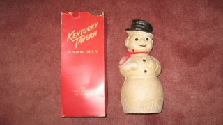 Vintage Kentucky Tavern Snow Man Paper Mache Bottle Cover Christmas Decor