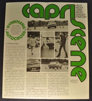 1972 - 1973 Mercury Capri Scene Sales Brochure Folder