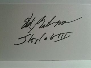 Edward Gibson Hand Signed Autograph Index Card - Nasa Astronaut - Skylab Insciption