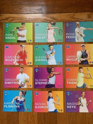 2018 Western & Southern Open Set Of 12 Different Player Cards Tennis Men/women