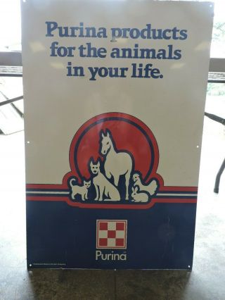 Vintage Purina Animal/pet Food Metal Sign,  Single Sided,  (vbx)