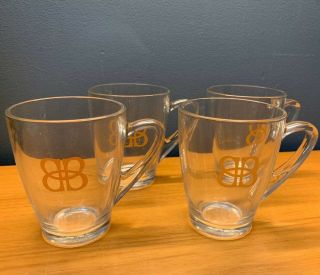 Set Of 4 Baileys Irish Cream Clear Glass Coffee Mug Cups Promo