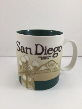 San Diego Starbucks Coffee Mug 2011 Global Icon 16 Oz Cup City Series Green