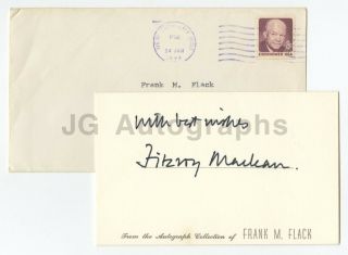 Sir Fitzroy Maclean,  1st Baronet - British Parliament - Authentic Autograph