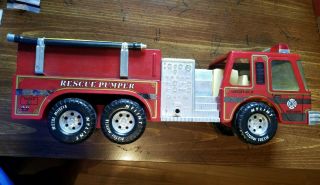 Vintage Nylint " Rescue Pumper " Fire Truck Pressed Steel Metal Engine Co.  5