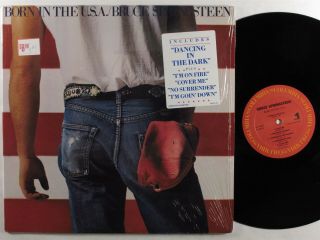 Bruce Springsteen Born In The U.  S.  A.  Columbia Lp Vg,  Shrink W/insert