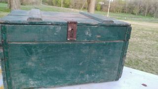 Antique Wooden Beer Case Crate Athens Illinois Brewing Check Photos
