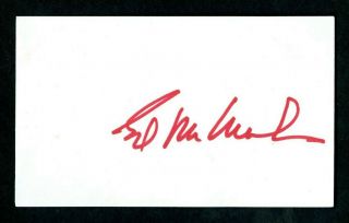 Ed Mcmahon Actor Tonight Show Signed Autographed 3 X 5 Index Card - Nm - D.  2009