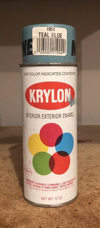 Vintage Krylon Teal Blue Spray Paint Can