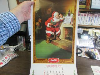 Vintage 1973 Drink Coca - Cola Calendar - Great Santa Image -