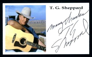 T.  G.  Sheppard Country Music Singer 15 No.  1 Hits Signed 3x5 Index Card C13133