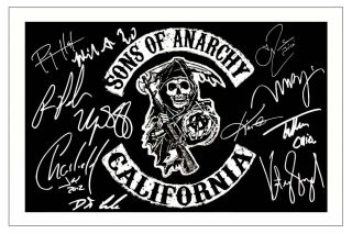 Sons Of Anarchy Cast Multi Signed Photo Print Autograph Soa Charlie Hunnam Etc
