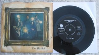 The Beatles - Strawberry Fields/penny Lane - Danish Picture Sleeve 45 Rpm Ps 7 "
