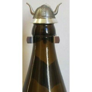 Viking Horn Helmet Beer Bottle Topper German Pewter Lid Made In Germany