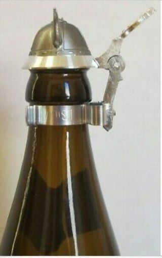 Viking Horn Helmet Beer Bottle Topper German Pewter Lid Made in Germany 3