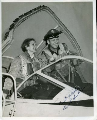 Us Aviation Signed Photo Probably Korean War Era In Plane.