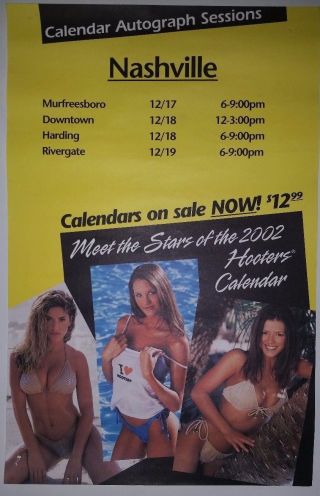 Limited Hooters Swimsuit Calendar Autograph Mini Poster Bikini Model Pin Up