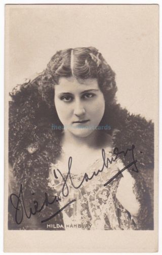 Stage Actress Hilda Hanbury.  Signed Postcard
