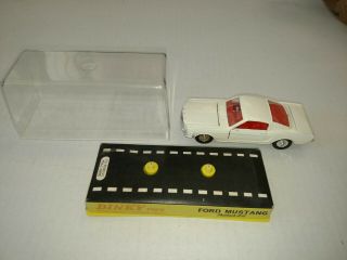 VINTAGE DINKY TOYS FORD MUSTANG FASTBACK 2,  2 WHITE WITH RED INTERIOR 2
