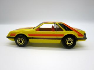 1980 Hot Wheels Yellow Ford Turbo Mustang Hot Ones Blackwall Bw Hong Kong Car