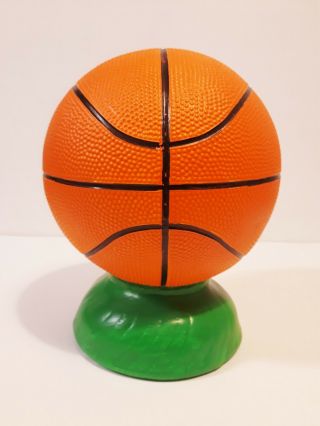 Ceramic Piggy Bank Unopenable Savings Bank For Kids Hand Painted " Basketball ".
