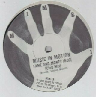 Music In Motion - Fame And Money 12 " Rare Private Freestyle Nm
