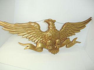 Vintage Sexton,  1971,  Cast Aluminum,  Metal,  Eagle Wall Plaque 27 In X 10 Inches