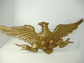 Vintage Sexton,  1971,  Cast Aluminum,  Metal,  Eagle Wall Plaque 27 in X 10 inches 4