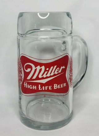 Vintage Miller High Life Beer Mug Large Huge Advertising Glass