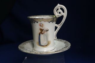 Rare Walter Baker & Co Dorchester Mass Altrohla Austria Porcelain Cup & Saucer 2