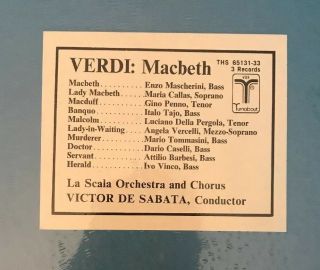 VERDI Macbeth LP Maria Callas,  Victor di Sabata,  Orch del Teatro alla Scala—1952 2
