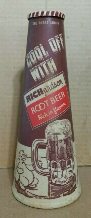 Richardson Root Beer,  Rochester,  N.  Y. ,  Carry Out Wax Container With Lid,  1950 