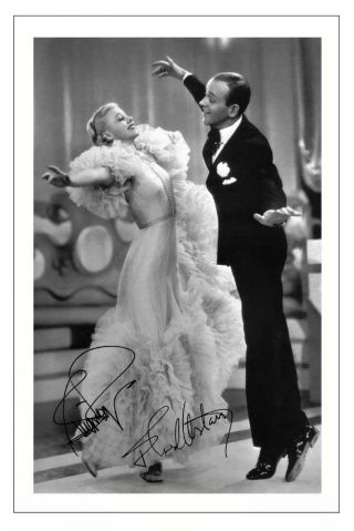 Fred Astaire And Ginger Rogers Signed Photo Print Autograph