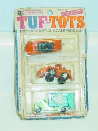 Vintage 3 Pack Lone Star Tuf - Tots No.  2568,  Die Cast Toy Vehicles On Card
