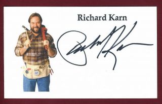 Richard Karn Actor Home Improvement As Al,  Family Feud Signed 3x5 Card C14971